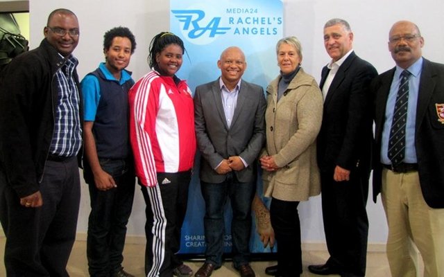 Spurgeon Wilson, Anzio Abels, Anchelle Damon, Heindrich Wyngaard, Joan de Villiers, De Wet Schoeman en Tommy Wilson (prinsipaal)